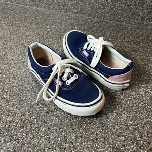 Vans Old Skool Classic Little Kids 10.5 Blue Purple Canvas Sneakers Lace Up Low